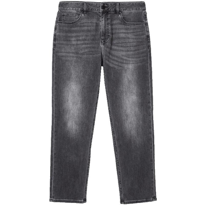 [高弹]903杰克琼斯男装秋复古中蓝水洗宽松直筒牛仔裤男款长裤子