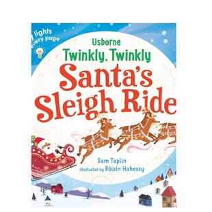 【预售】闪闪发光的圣诞雪橇之旅英文儿童趣味Sam Taplin进口原版书纸板书14岁以上Twinkly Twinkly Santa's Sleigh RideUsborne