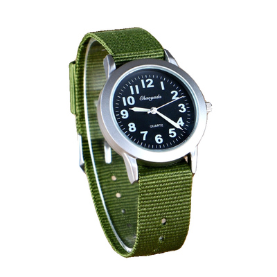 帆布带儿童手表男款透气表带小学生防水运动表清晰数字男童石英表