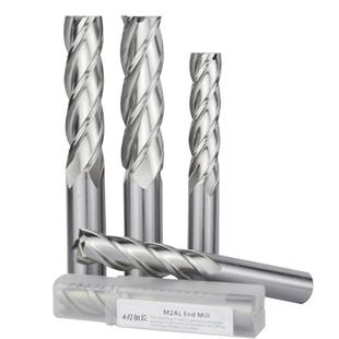 4刃白钢特硬加长立铣刀钻头4mm8mm20mm高速钢直柄平底四刃洗刀20