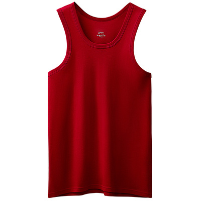 法百莲红色背心纯棉内搭打底全棉