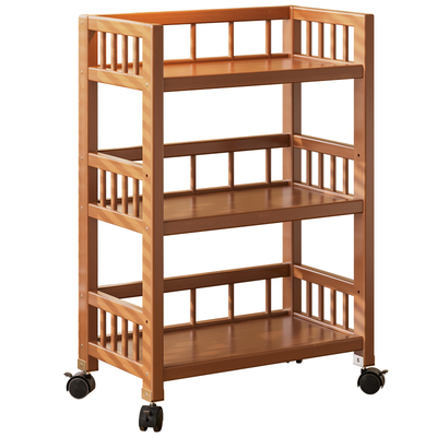 置物架落地可移动带轮小推车家用玩具收纳零食架日式卫生间储物架