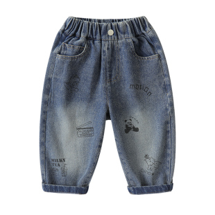 右欧儿童连帽外套牛仔裤两件套女童套装春秋季新款童装男童秋装