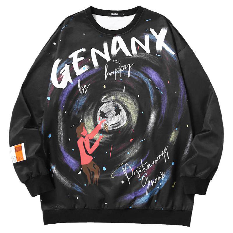 GENANX闪电潮牌泼墨印花卫衣