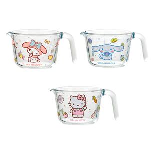 三丽鸥helloKitty玻璃量杯刻度耐温厨房打蛋杯子牛奶毫升计量水杯