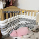 婴儿床宝宝床缠绕防撞保护木质围栏 极速ins超粗毛线长条打结床围
