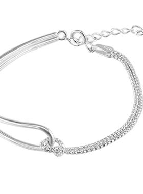 吴越老银铺女925银简约手链百搭