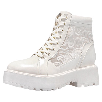 艾今25夏新8.5cm增高奶油马丁靴