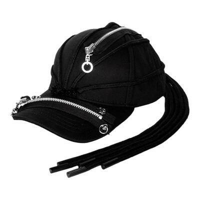 小众原创设计硬顶黑色脏辫鸭舌帽