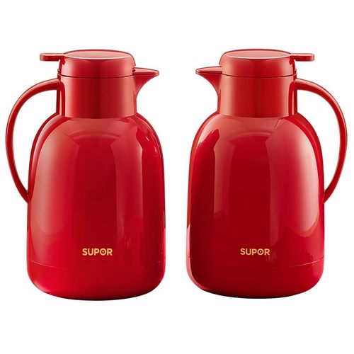 苏泊尔保温壶结婚水壶红色陪嫁一对暖壶家用玻璃内胆大容量热水瓶