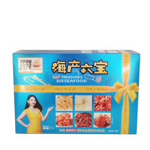 昌茂海产六宝500克海南休闲零食鱼干香辣海虾海蟹海蜇多味鱼鱿鱼