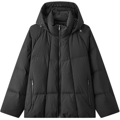 gxg.jeans男装 三防不规则设计宽松面包服连帽羽绒服外套25年冬新