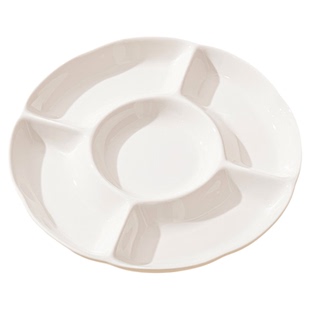 五福盘陶瓷分格盘子减脂餐盘菜盘分餐盘家用吃饭分隔五格圆盘