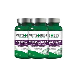 【自营】绿十字VET'S BEST猫草片猫咪专用化毛膏去毛球3瓶装