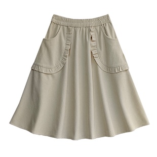 女童半身裙冬季长裙儿童秋冬款女孩童装百褶裙纯色洋气灯芯绒裙子