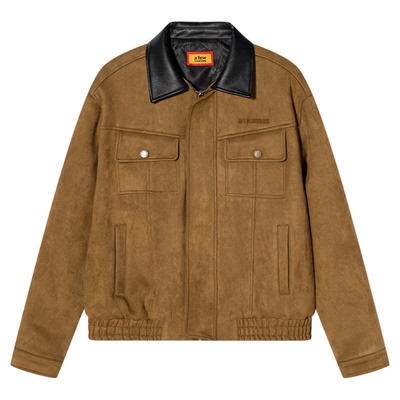 AFGK25FW重磅拼接皮领麂皮夹克