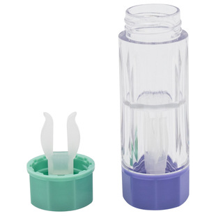 OK镜柱形镜盒双头RGP硬性眼镜片保存双联瓶便携角膜塑形镜收纳盒