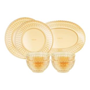 康宁visions晶灵轻奢餐具套装耐高温家用乔迁高硼硅玻璃饭碗盘子