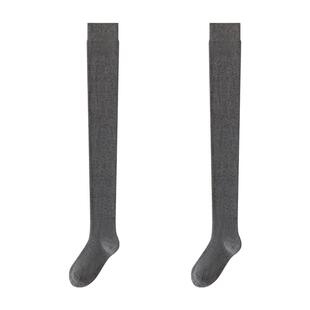 过膝袜子男士春秋款长筒棉袜护膝盖防滑加肥大码高筒大腿袜黑白色