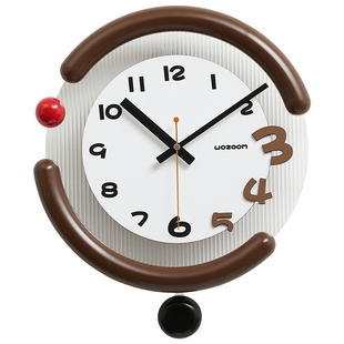 Mandelda免打孔创意挂钟客厅钟表2026新款家用餐厅装饰墙简约时钟