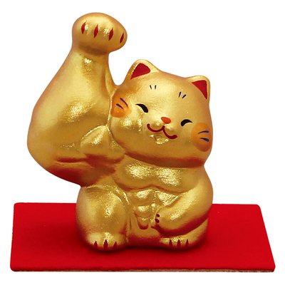 钢碗桌面摆件礼物陶土肌肉猫招福