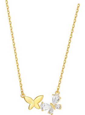 周六福S925银蝴蝶结项链女