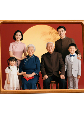 黑胡桃实木相框全家福画框定制
