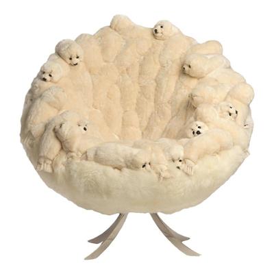 比利时进口AP collection SNOW SEALe羊皮沙发轻奢单人椅子限量款