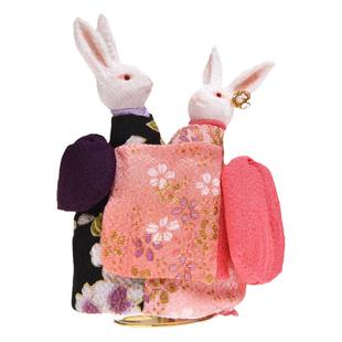 日本小樽和服音乐盒旋转八音盒情侣兔送女生520情人节结婚礼物