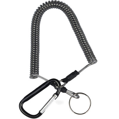 钓鱼钢丝失手绳短自动伸缩台钓路亚竿配件高弹防丢护脱手绳小挂扣