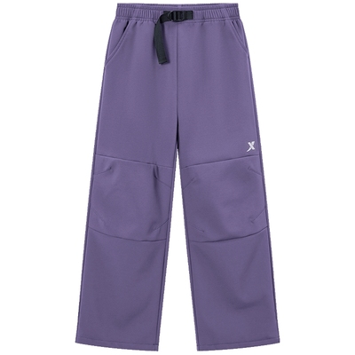 特步童装儿童加绒伞兵裤2025秋冬新款男童三防运动裤女童保暖长裤