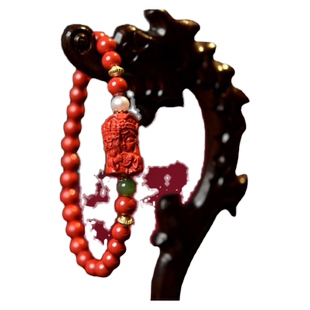 朱砂手串女2025太岁化护身符扎基拉姆手链和田玉碧玉散珠朱砂手镯