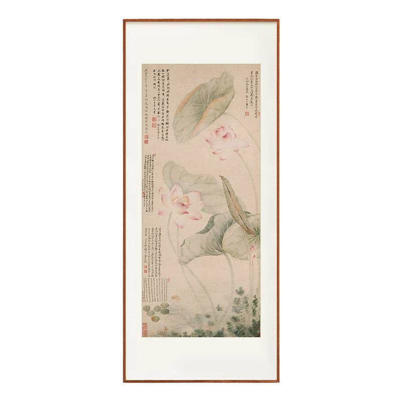 恽寿平红莲新中式风走道装饰画