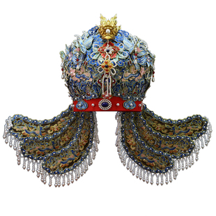 宋制凤冠中式头饰新娘发冠绣片仿点翠流苏龙凤花钗冠结婚原创设计