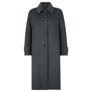 NAERSI娜尔思绵羊毛骆驼绒中长款长顺混花纱布面大衣25年冬季新款