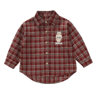 女童纯棉衬衫外套2025春秋季新款