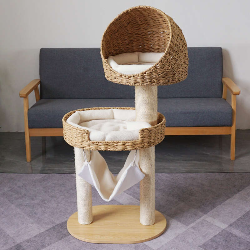 绿尚实木柱子猫爬架藤编多省包邮猫树猫窝猫抓板猫跳台剑麻猫别墅