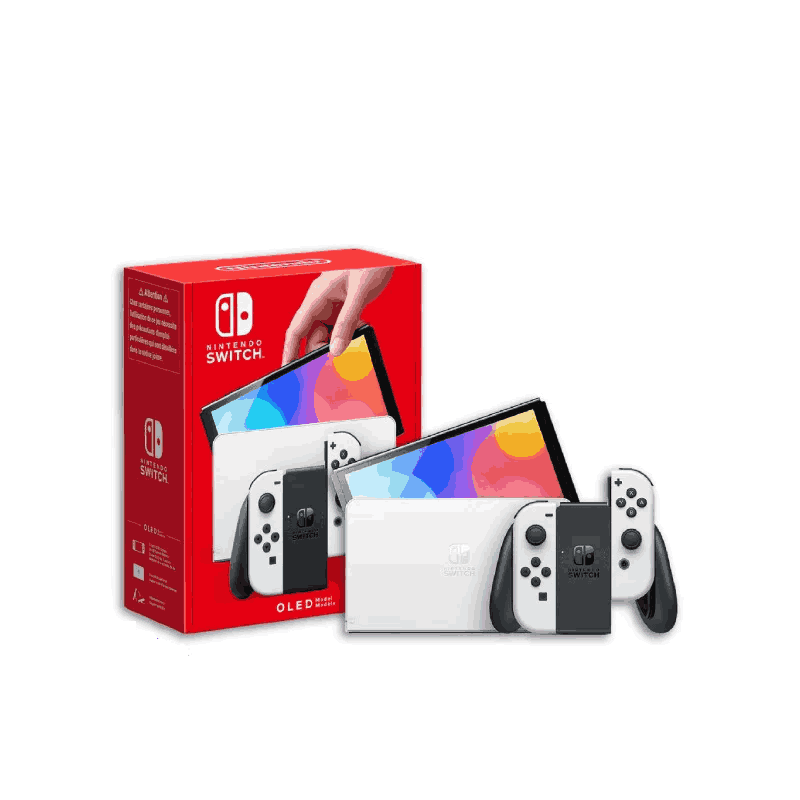 港版/海外版任天堂 Switch OLED新款便携式游戏机家用游戏机单机标配红蓝/白色手柄-Z