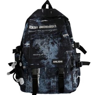 背包男双肩包欧美时尚高中大学生初中生2025新款潮流ins书包男生