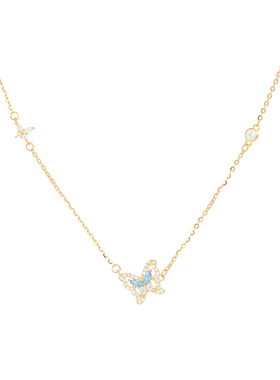 【S925银】蓝色蝴蝶项链