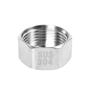 304不锈钢高压管帽外六角内丝堵帽闷头管堵封头内丝堵头G管PT堵头