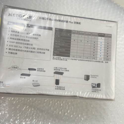 NETGEAR GS108E 8端口千兆以太网智能网管Plu