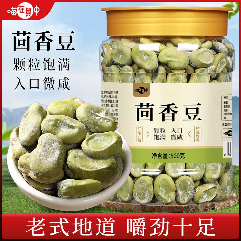 茴香豆五香味500g大罐装水煮蚕豆风味小吃小时候零食老式下酒菜