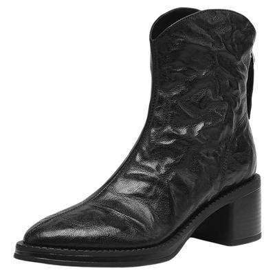 星期六2025秋冬新款法式复古方头短靴外穿不累脚百搭保暖时装短靴