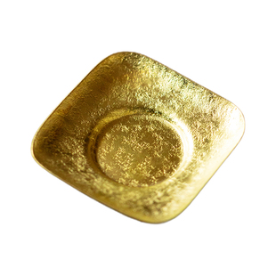 束刻 铜黄纯铜杯垫纯手工锤纹隔热杯托茶具配件茶杯主人杯隔热垫