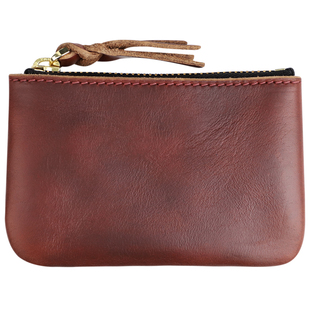 霍尔文牛皮horween 零钱包手工复古个性硬币包真皮短款拉链卡包潮