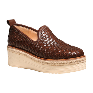 ShānRen原创 手工编织高端复古 一脚蹬小皮鞋高跟厚底乐福鞋女鞋