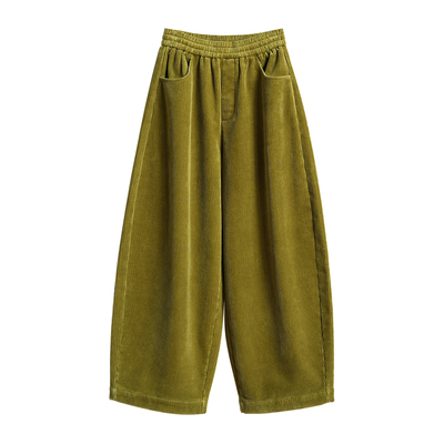 350g全棉复古灯芯绒抓毛萝卜裤