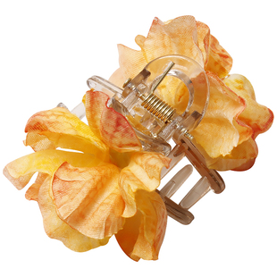 夏季清冷感花朵发夹高颜值甜美可爱仿真花抓夹气质刘海侧边夹发卡