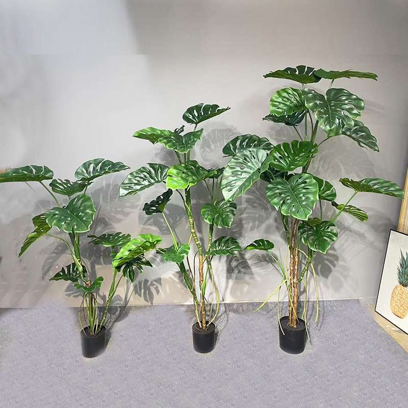 仿真植物龟背树热带绿植树假落地室内装饰客厅摆件盆栽大酒店龟背